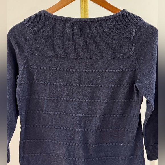 CROFT&BARROW β’ Midnight Blue Textured Knit Top - Picture 10 of 10
